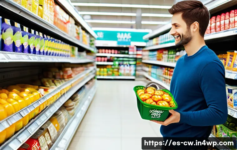 저탄수화물 다이어트 중 피해야 할 음식 - **Image Prompt 1: The Deceptive "Light" Product**
A brightly lit supermarket aisle. A person, ap...