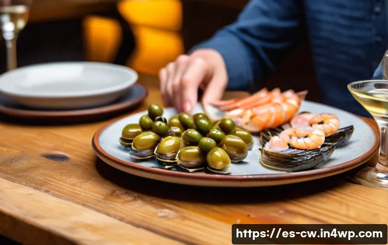 저탄수화물 다이어트를 위한 외식 전략 - A delightful, well-lit photograph capturing a person enjoying a variety of authentic Spanish keto-fr...